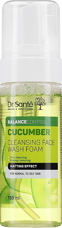 Balancierender Gesichtsschaum mit Gurken- und Kamelienextrakt - Dr. Sante Cucumber Balance Control — Foto N2