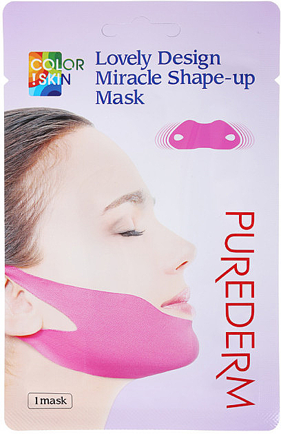 Modellierende korrigierende und straffende Maske für die Gesichtskonturen und das Doppelkinn mit Kollagen - Purederm Lovely Design Miracle Shape-up V-line Mask — Bild N1
