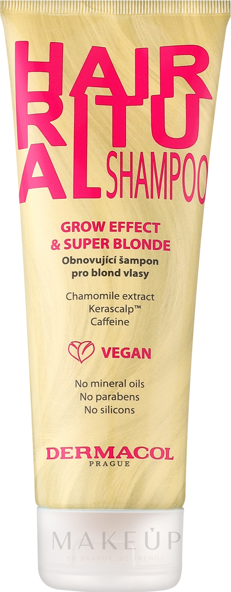 Shampoo für blondes Haar mit Kamillenextrakt und Koffein - Dermacol Hair Ritual Grow & Super Blonde Shampoo — Bild 250 ml