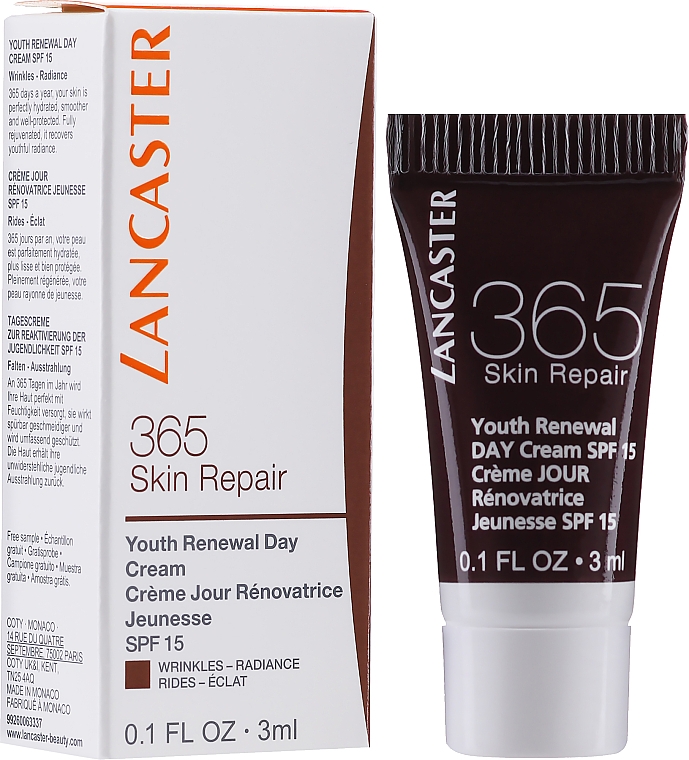 Tagescreme für das Gesicht - Lancaster 365 Skin Repair Youth Renewal Day Cream SPF 15 (Probe)  — Bild N2