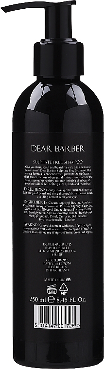 Sulfatfreies Haar- und Bartshampoo - Dear Barber Sulphate Free Shampoo — Bild N2
