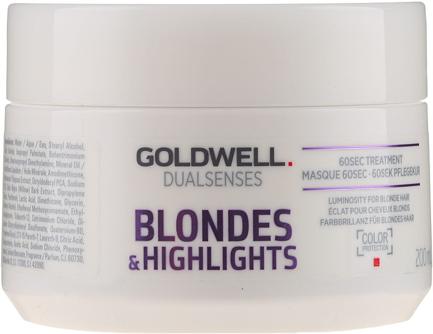 Haarmaske für blondes und gesträhntes Haar - Goldwell Dualsenses Blondes & Highlights 60sec Treatment — Bild N1