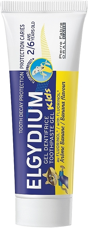 Zahnpasta für Kinder mit Bananeduft - Elgydium Kids 2/6 Gel Toothpaste Banana — Bild N1