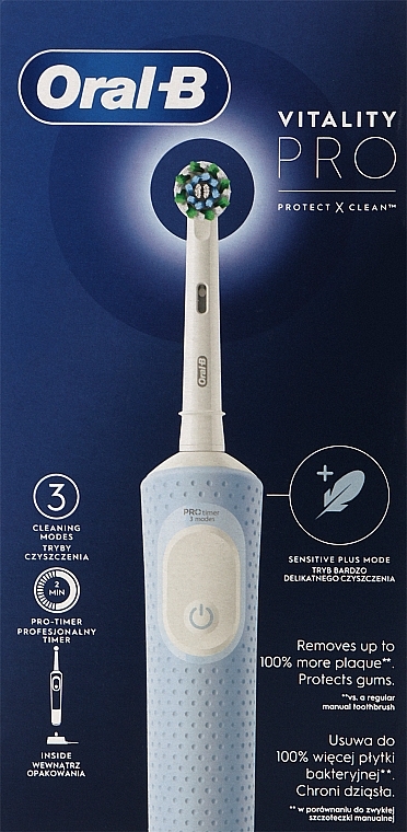 Elektrische Zahnbürste blau - Oral-B Vitality Pro Protect X Clean Blue — Bild N1