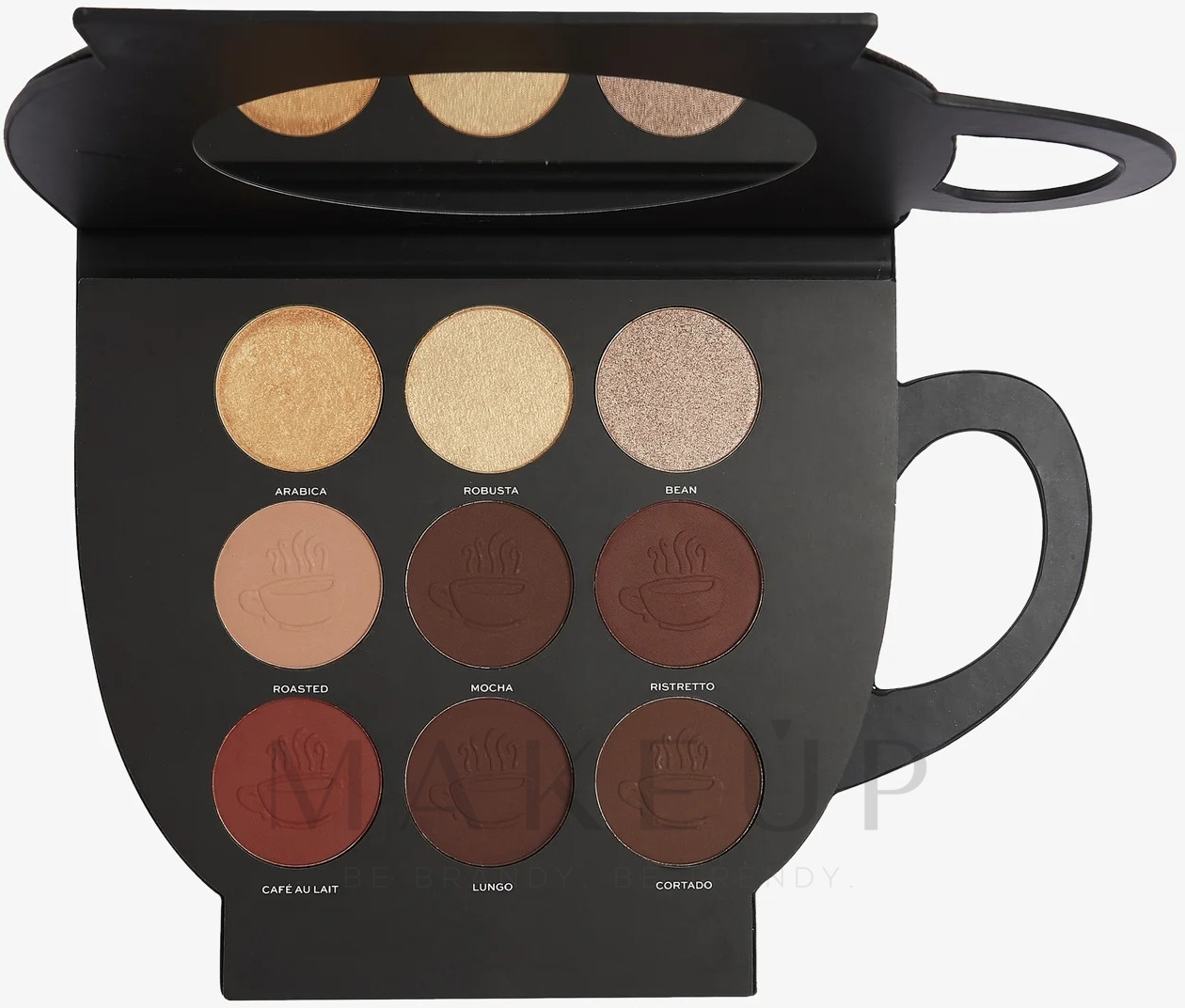Schminkipalette mit Bronzer und Highlighter - Makeup Revolution X Friends Grab a Cup Face Palette — Bild Dark to Deep