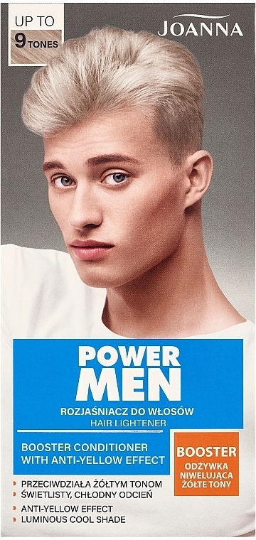 Haaraufheller bis zu 9 Töne - Joanna Power Men Hair Lightener Booster Conditioner With Anti-Yellow Effect — Bild N1