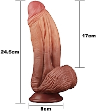 Düfte, Parfümerie und Kosmetik Dildo - LoveToy Dual Layered Platinum Silicone Cock 10" Brown