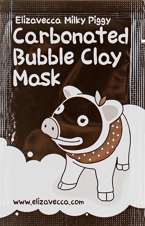 Tiefenreinigende Blasenmaske mit natürlichem Ton und Aktivkohle - Elizavecca Milky Piggy Carbonated Bubble Clay Mask (Probe) — Bild N1