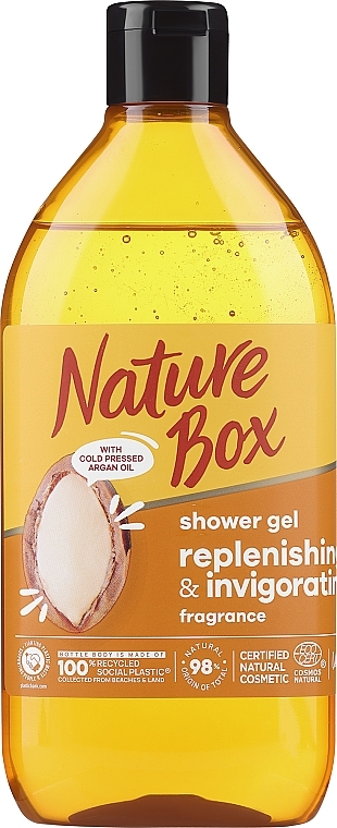 Nährendes Duschgel mit kaltgepresstem Arganöl - Nature Box Nourishment Shower Gel With Cold Pressed Argan Oil — Bild N1