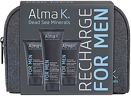 Düfte, Parfümerie und Kosmetik Reiseset für Männer - Alma K. Recharge Travel Kit For Men (Duschgel 75ml + After Shave Balsam 40ml + Shampoo-Balsam 40ml + Kosmetiktasche)