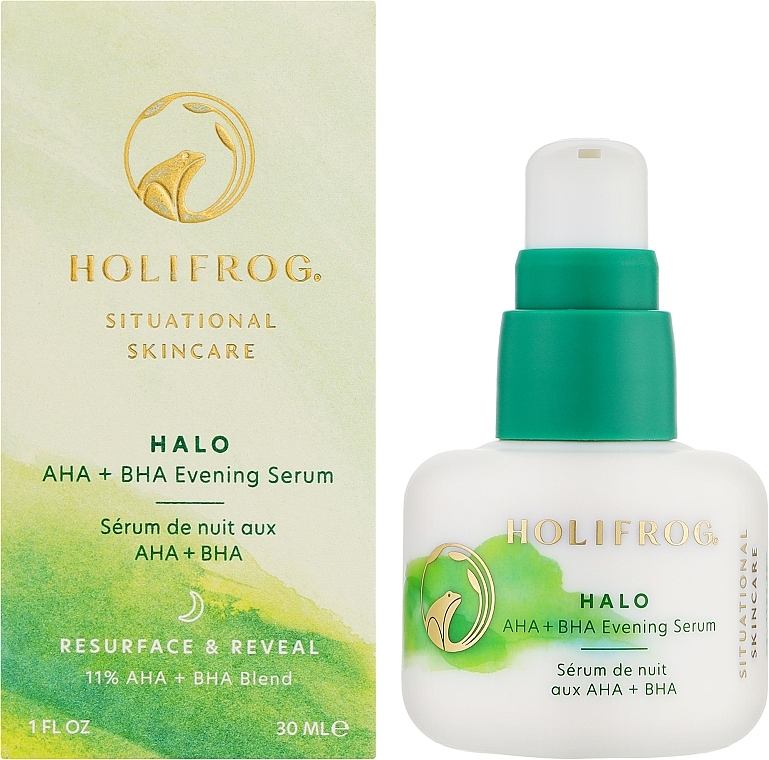 Nachtserum mit Säuren - HoliFrog Halo AHA + BHA Evening Serum — Bild N2