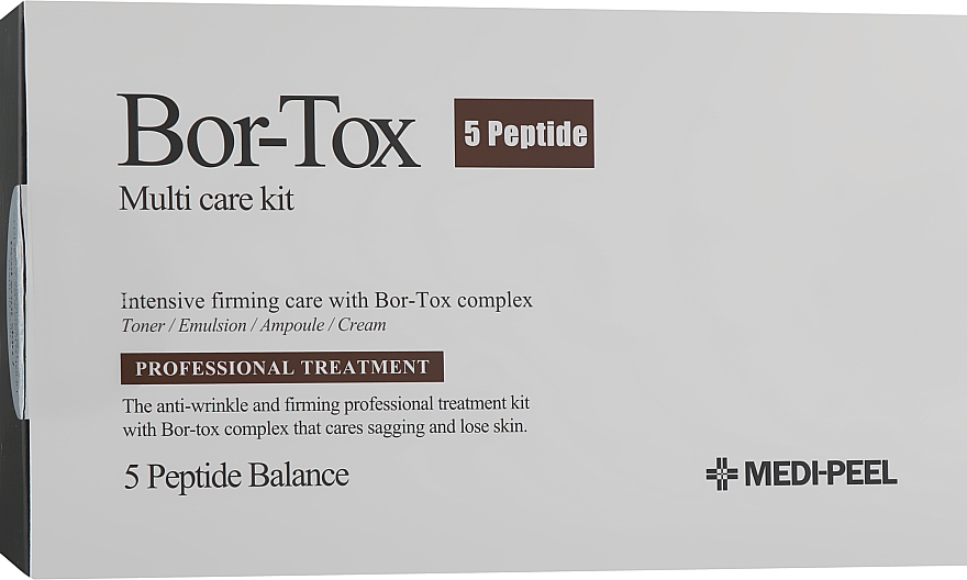 Gesichtspflegeset - Medi Peel Bor-Tox 5 Peptide Multi Care Kit (Tonikum 30ml + Emulsion 30ml + Serum 30ml + Creme 50g) — Bild N1