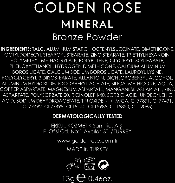 Bronzepuder mit Mineralien - Golden Rose Mineral Bronzing Powder — Bild N2