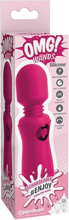 Vibrator pink - PipeDream OMG! Wands #Enjoy Rechargeable Vibrating Wand Fuchsia — Bild N1
