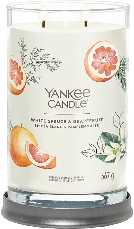 Duftkerze im Glas mit 2 Dochten Weiße Fichte und Grapefruit - Yankee Candle White Spruce And Grapefruit — Bild N2