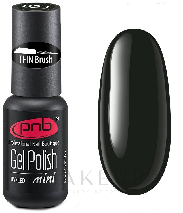 Gel-Nagellack mit dünnem Pinsel - PNB Gel Polish Mini Thin Brush — Bild 023 - Dark Black