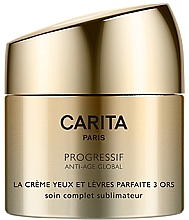 Düfte, Parfümerie und Kosmetik Anti-Aging Augen- und Lippencreme - Carita Progressif Anti-Age Global Perfect Cream Trio Of Gold For Eyes & Lips