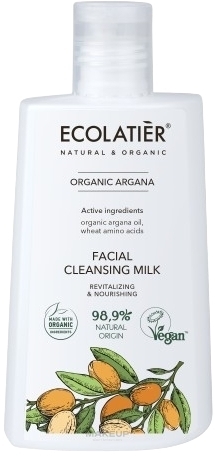 Gesichtsreinigungsmilch Erholung und Ernährung - Ecolatier Organic Argana Revitalizing And Nourishing Facial Cleansing Milk — Bild 250 ml