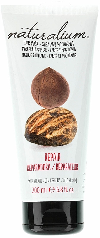 Regenerierende Haarmaske mit Shea, Macadamia und Keratin - Naturalium Hair Mask She And Macadamia — Bild N1
