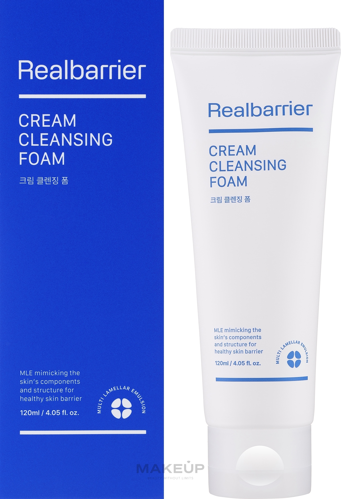 Feuchtigkeitsspendender Körperreinigungsschaum mit Panthenol, Allantoin und Madecassoside - Real Barrier Cream Cleansing Foam — Bild 120 ml