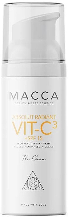 Aufhellende Gesichtscreme für normale und trockene Haut - Macca Absolut Radiant Vit-C Cream SPF15 Normal To Dry Skin — Bild N1