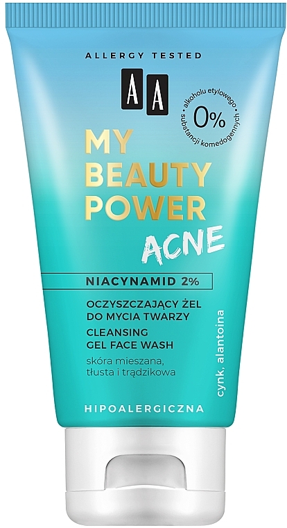 Anti-Akne Gesichtswaschgel mit Niacinamid - AA My Beauty Power Acne Cleansing Gel Face Wash — Bild N1