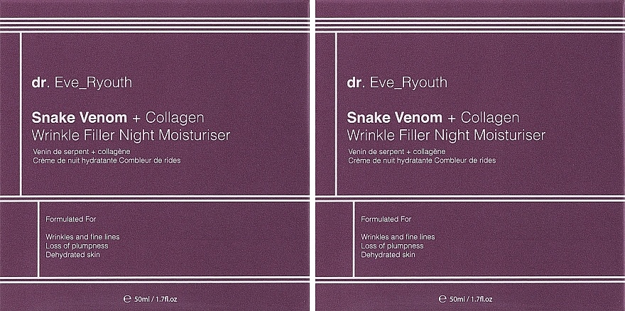 Nachtgesichtscreme-Set - Dr. Eve_Ryouth Snake Venom + Collagen Wrinkle Filler Night Moisturiser  — Bild N1