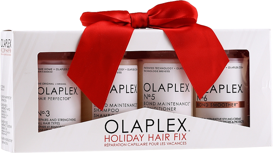 Haarpflegeset - Olaplex Holiday Hair Fix (Conditioner für alle Haartypen 100ml + Shampoo 100ml + Haarcreme 100ml + Haarelixier 100ml)