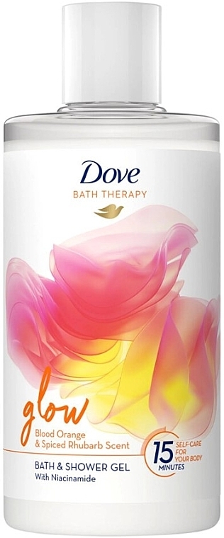 Bade- und Duschgel mit Orange und Rhabarber - Dove Bath Therapy Glow Bath & Shower Gel Blood Orange & Spiced Rhubarb Scent — Bild N1