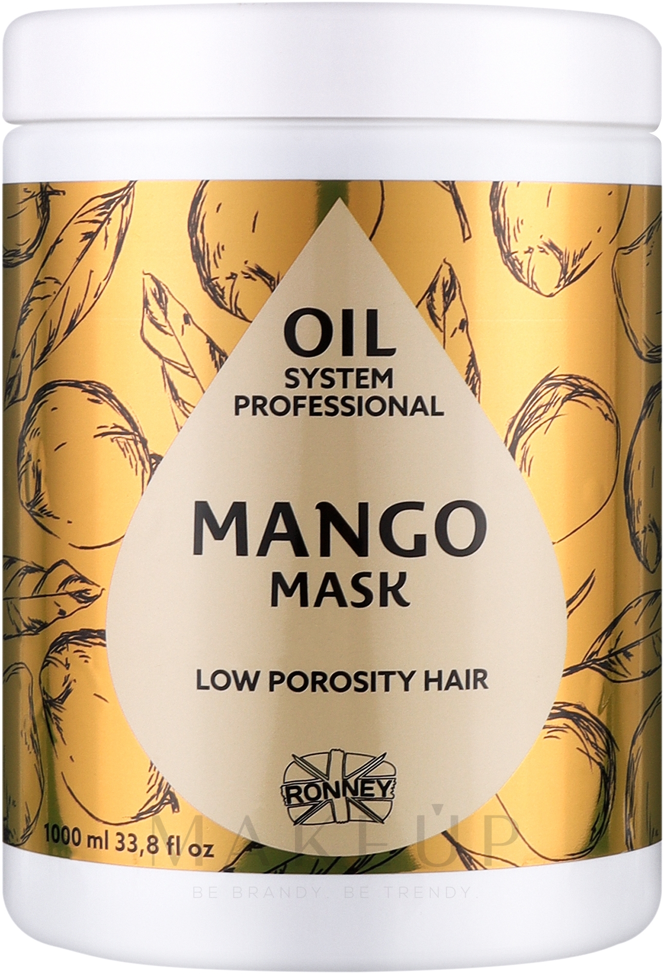 Maske für Haare mit geringer Porosität mit Mangobutter - Ronney Professional Oil System Low Porosity Hair Mango Mask — Bild 1000 ml