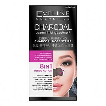 Mitesser-Pflaster für Nase - Eveline Cosmetics Charcoal Nose Strips
