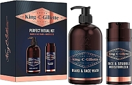 Gesichtspflegeset - Gillette King C. Perfect Ritual Kit (Bart- und Gesichtswaschmittel 350ml + Gesichtscreme 100ml) — Bild N1
