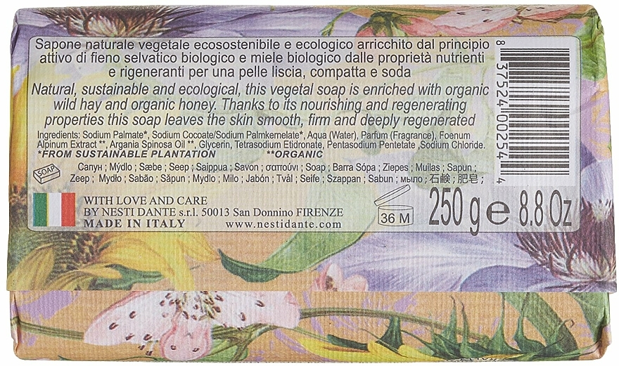 Naturseife Argan Oil & Wild Hay - Nesti Dante Vegetable Soap Bio Natura Collection — Bild N2