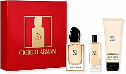 Giorgio Armani Si - Duftset (Eau de Parfum 50ml + Eau de Parfum 15ml + Körperlotion 75ml)  — Bild N1