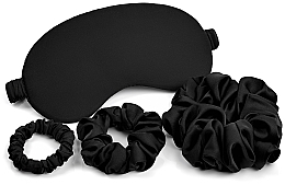 Düfte, Parfümerie und Kosmetik Geschenkset mit Accessoires Sensual schwarz - MAKEUP Gift Set Black Sleep Mask, Scrunchies 
