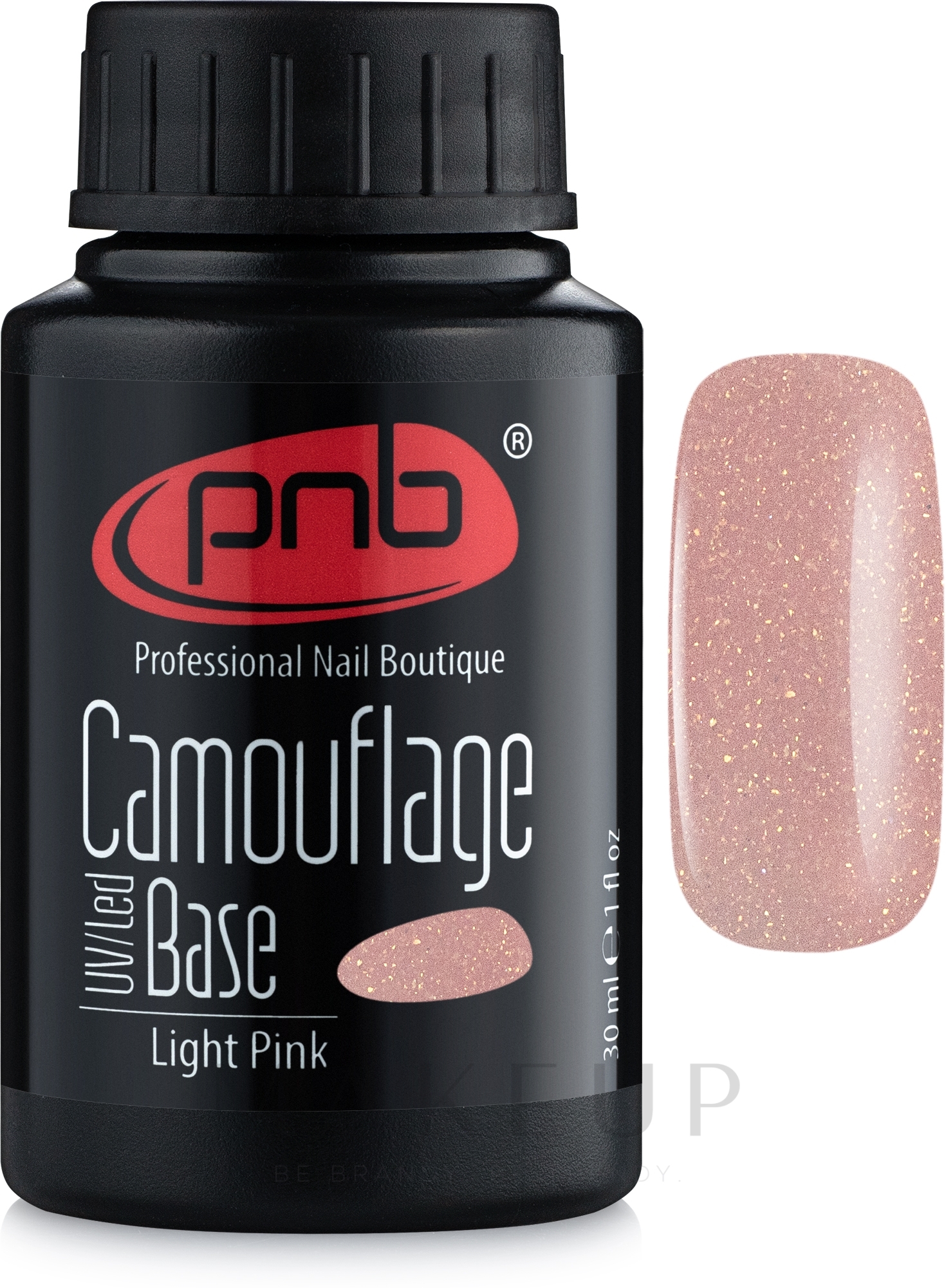 Basis für Gel-Nagellack 30 ml - PNB UV/LED Camouflage Base — Bild Gold Peach