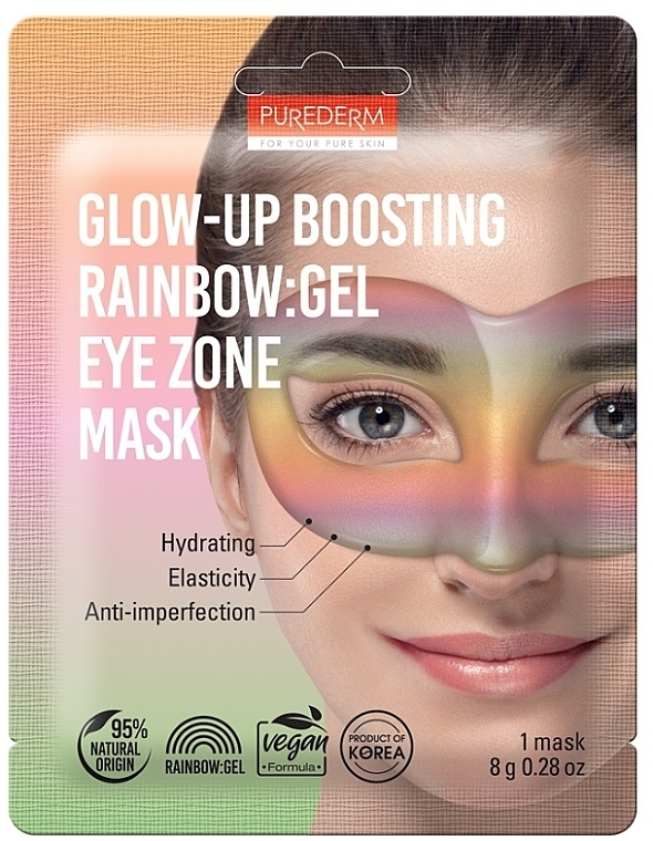 Gelmaske für die Haut um die Augen - Purederm Glow-Up Boosting Rainbow Gel Eye Zone Mask — Bild N1