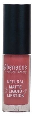 Flüssiger matter Lippenstift - Benecos Natural Matte Liquid Lipstick — Bild Rosewood Romance