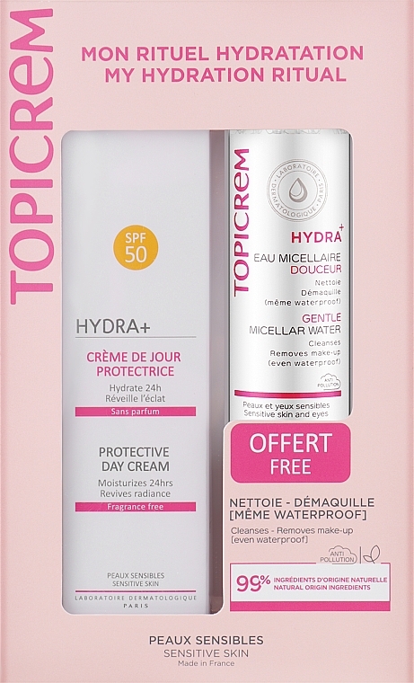 Topicrem Hydra+ (Mizellenwasser 40ml + Creme 40ml)  - Gesichtspflegeset — Bild N1