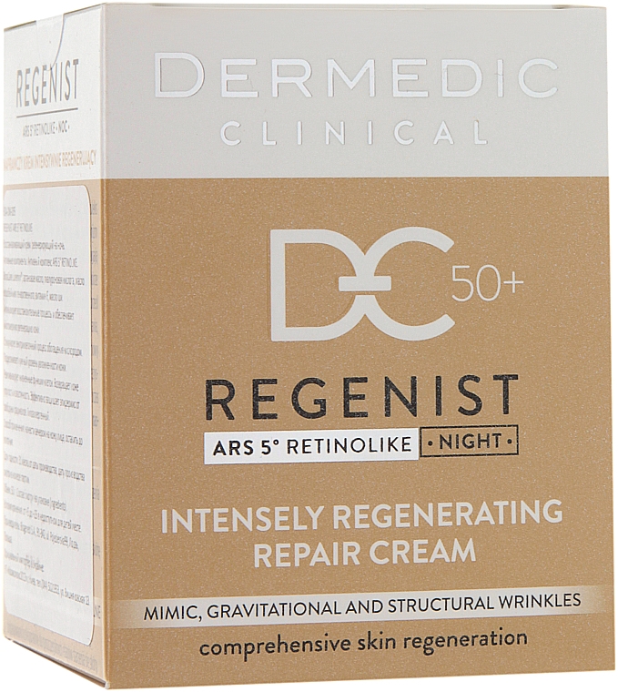 Regenerierende Nachtcreme 50+ - Dermedic Regenist ARS 5 Retinolike Night Intensely Regenerating Repair Cream — Bild N1