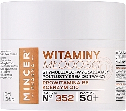 Stimulierende und glättende halbfettige Gesichtscreme 50+ №352 - Mincer Pharma Witaminy № 352 — Bild N1