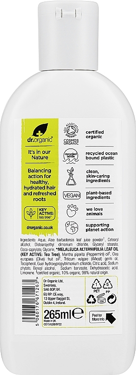 Revitalisierende und feuchtigkeitsspendende Haarspülung mit Teebaumextrakt - Dr. Organic Tea Tree Conditioner — Bild N2