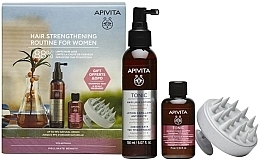 Düfte, Parfümerie und Kosmetik Set - Apivita Hair Strengthening Routine For Women (h/lot/150ml + shm/75ml + mass/brush/1pcs)
