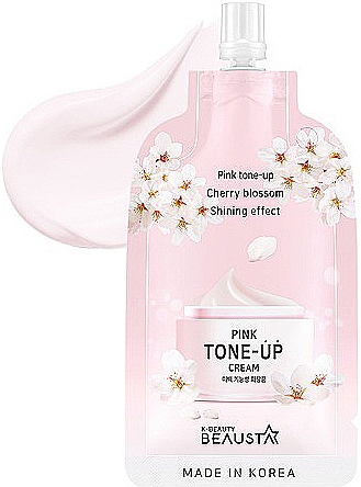 Erfrischende Gesichtscreme mit weißem Blütenextrakt - Beausta Pink Tone-Up Cream — Bild N1
