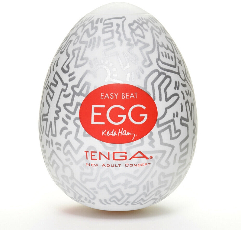 Dehnbarer Masturbator in Eiform für den Einmalgebrauch - Tenga Keith Haring Party Egg — Bild N1
