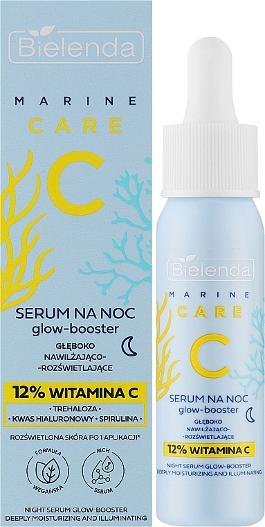 Strahlendes Serum für die Nacht - Bielenda C Marine Care Night Serum Glow-Booster Deeply Moisturizing And Illuminating  — Bild N2