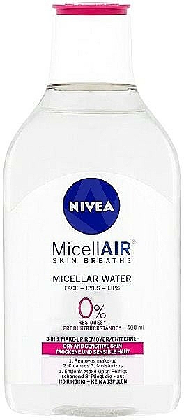 Mizellen Reinigungswasser für trockene und sensible Haut - Nivea MicellAIR Micellar Cleansing Water — Bild N1
