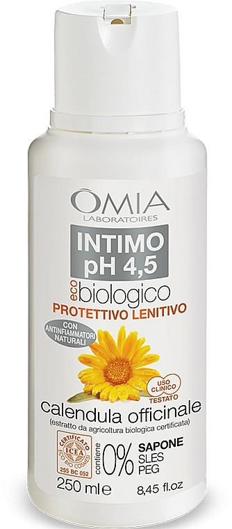Gel für die Intimhygiene mit Ringelblume - Omia Laboratori Ecobio Intimo pH 4,5 Calendula — Bild N1