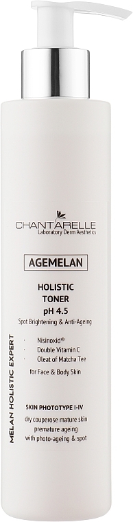 Reinigendes, aufhellendes und verjüngendes Tonikum - Chantarelle Agemelan Holistic Toner pH 4.5 — Bild N1