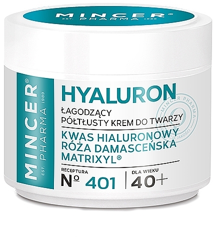 Beruhigende Anti-Falten Gesichtscreme mit Hyaluronsäure und Damaszener Rose 40+ - Mincer PharmaFolic Acid Face Cream — Bild N1